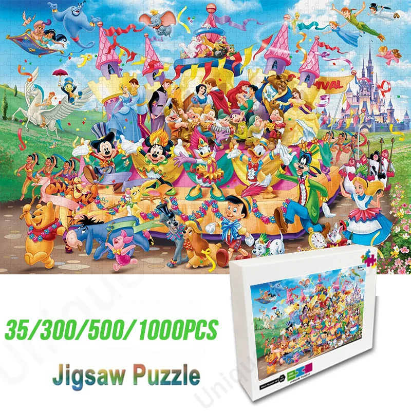 Personaggi Disney Puzzle In Legno 35/300/500/1000 Pezzi Topolino E Paperino Pinocchio Giocattoli Educativi Puzzle