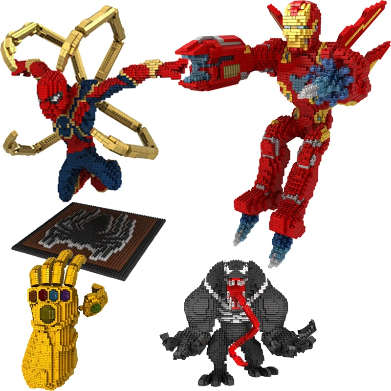 Disney Avengers Iron Man Thanos Arm Spiderman Venom Assemblato Building Block Minifigure Regali Per Bambini