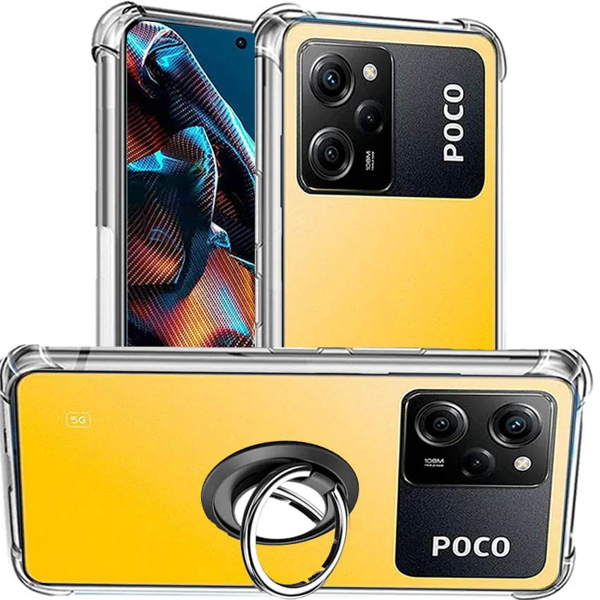Poco F5 Pro Case For Xiaomi Poco F5 Pro 5G Metal Ring Case Poco F 5 Silicone Clear Cover Poco X5 Original Cases Poco X5 Pro Camera Protection Poko X5 