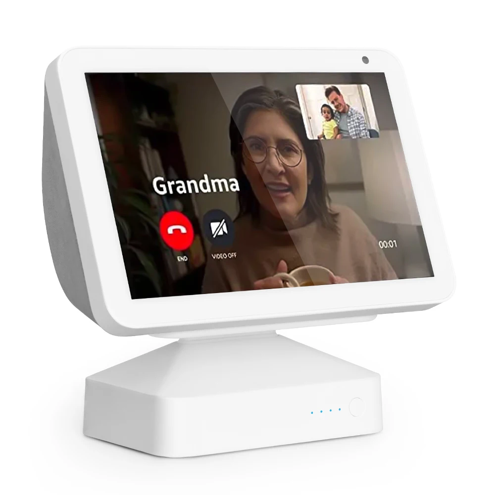 Base Batteria Ggmm 15000Mah Per Echo Show 8 Show 5 1St 2Nd Gen Amazon Alexa Display Per Show 8 Supporto Regolabile Per Caricabatterie Wireless
