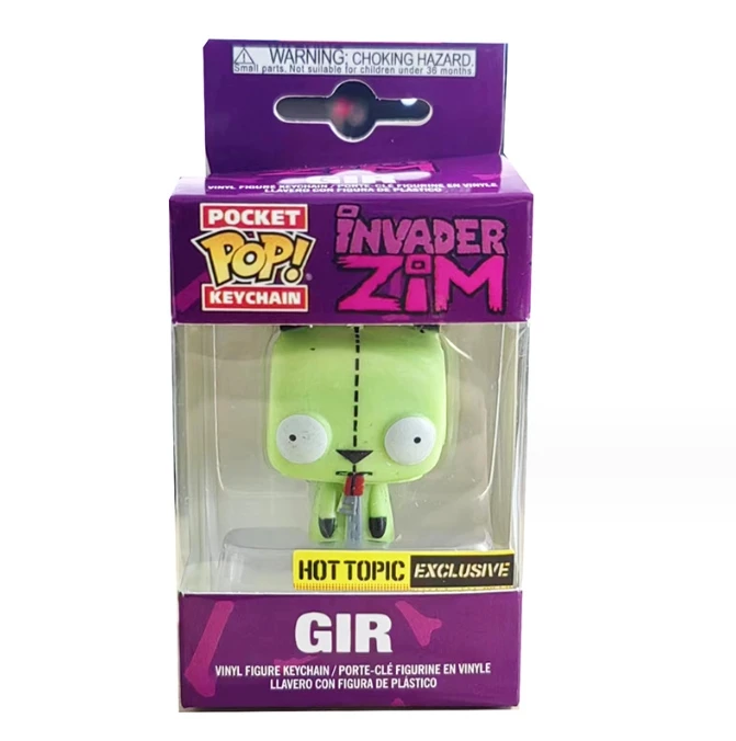 Nuovo!!! Funko Pop Pocket Portachiavi Invader Zim Gir Action Figure Collection Limited Edition Model Toys For Birthday Gift