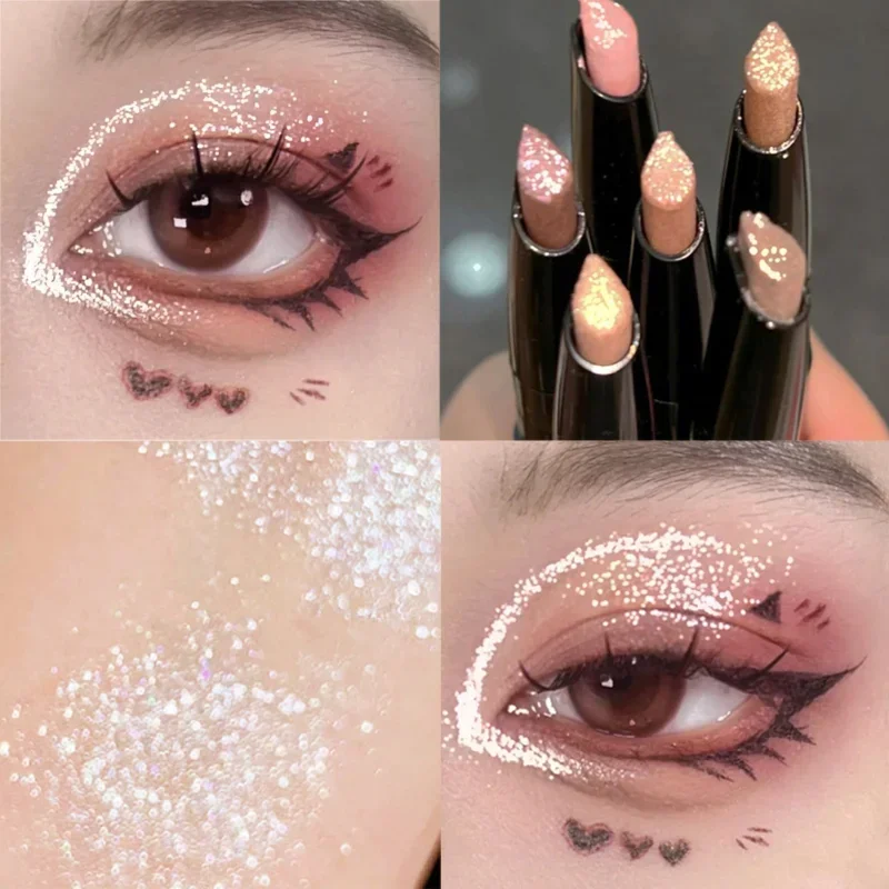 Diamond Eyeshadow Pen Face Makeup Highlighter Stick Long Lasting Matte Glitter Pink Champagne Gold Sdraiato Silkworm Eyeliner Pen