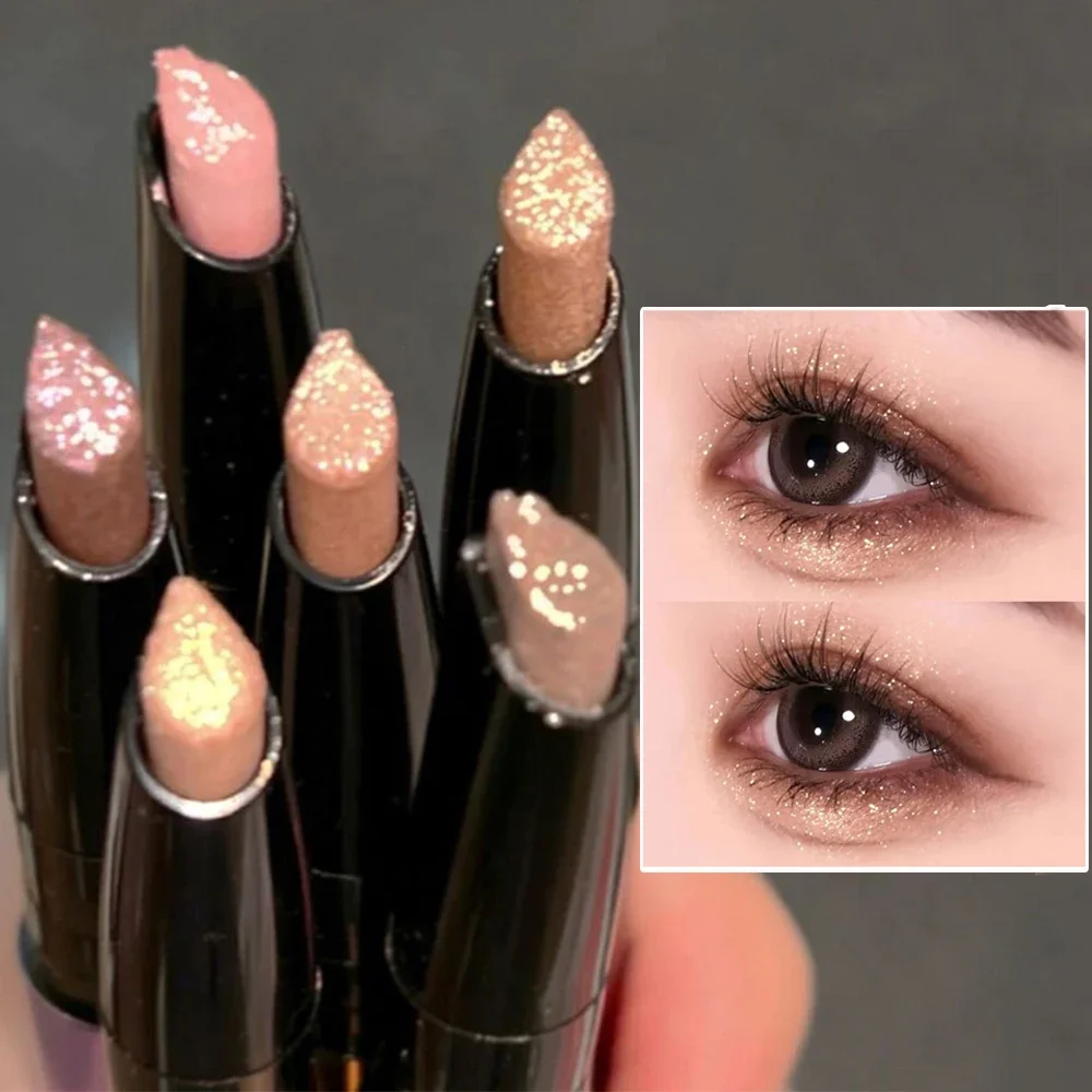 Glitter Diamond Eyeshadow Stick Eyeliner Pencil Makeup Highlighter Waterproof Shimmer Bright Peach Pink Gold Highgloss Cosmetics