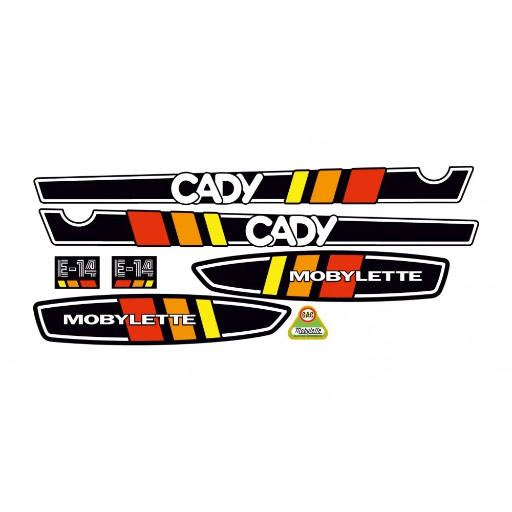 Set Di Adesivi Compatibili Per Moto Mobylette Cady E-14