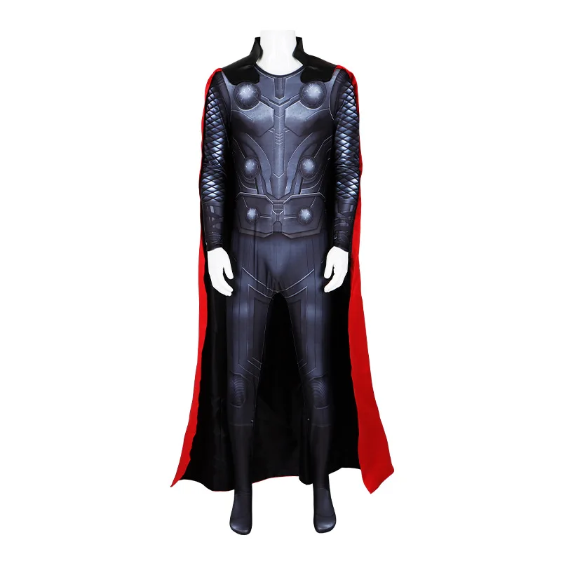 Film Superhero Cosplay Thor Costume Abiti Nero Tuta Mantello Costumi Di Halloween