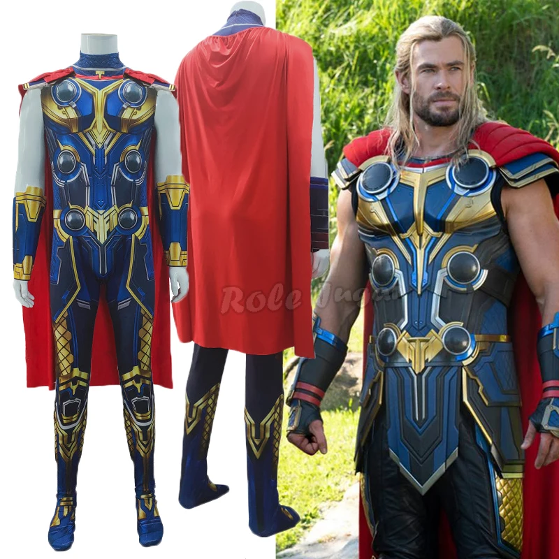 Nuovo Film Thor Love And Thunder Costume Cosplay Bambini Adulto Supereroe Thor Odinson Cosplay Tuta Party Costume Di Halloween