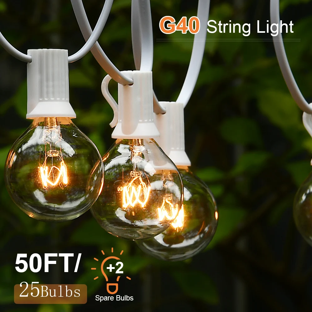 15M 30M Fata String Lights Patio Garden Lights Christmas Lights Gift Warm White Cable Garland Light Per Wedding Garden Decorati