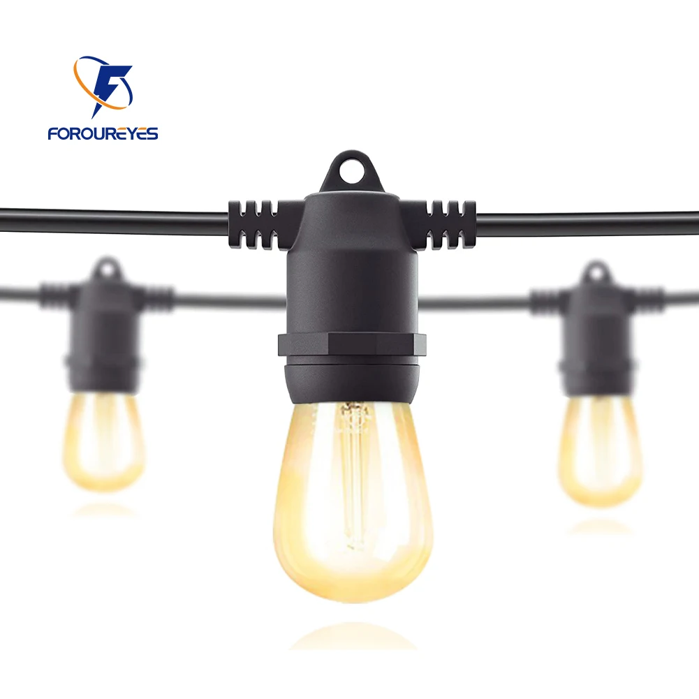 10M 20M 30M Led String Lights Commercial Grade Waterproof S14 E27 Warm Led Retro Edison Bulb Filament Per Holiday Garland Garden