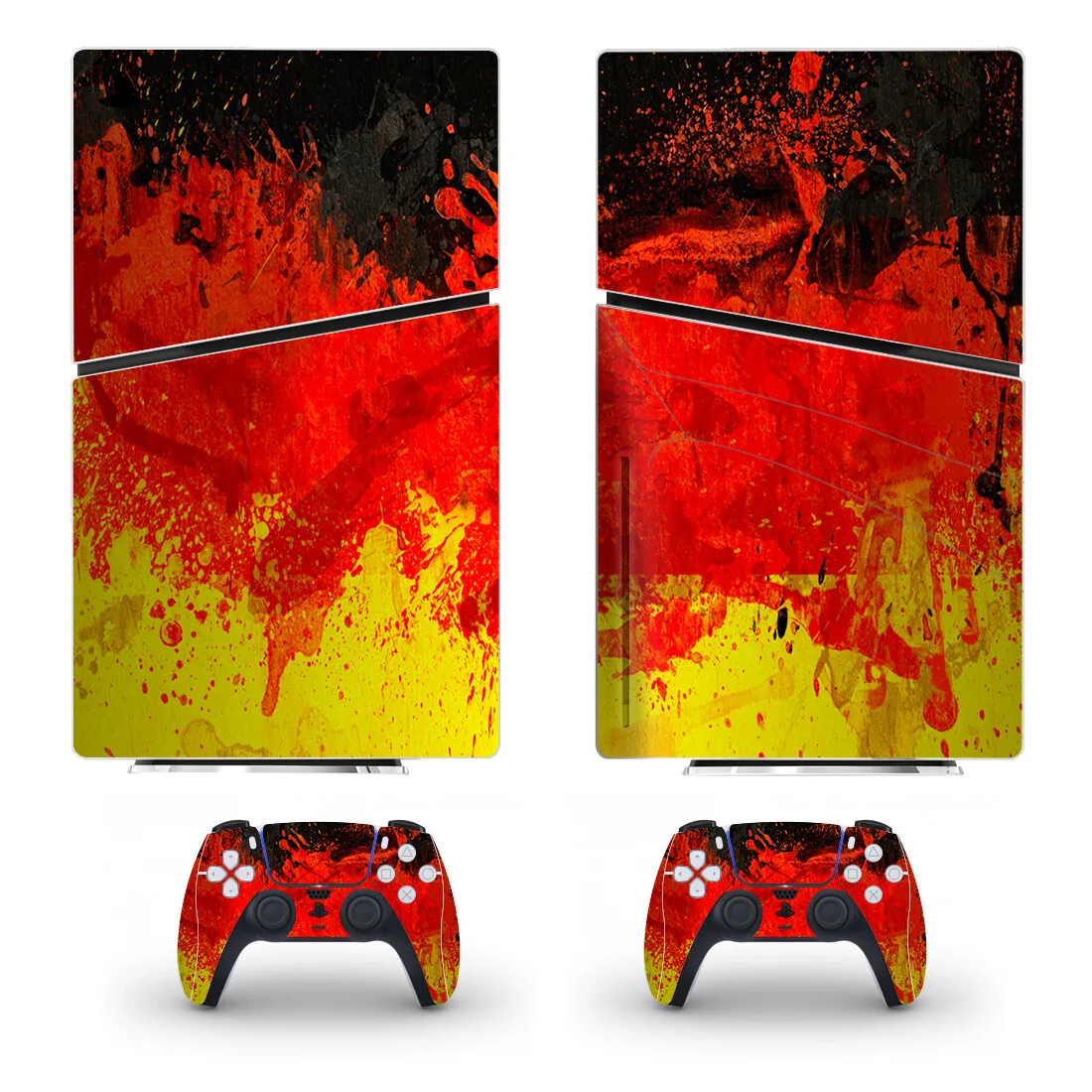 Pittura A Olio Ps5 Slim Disc Skin Sticker Decalcomania Cover Per Console E 2 Controller Nuovo Ps5 Slim Disk Skin Sticker Vinyl