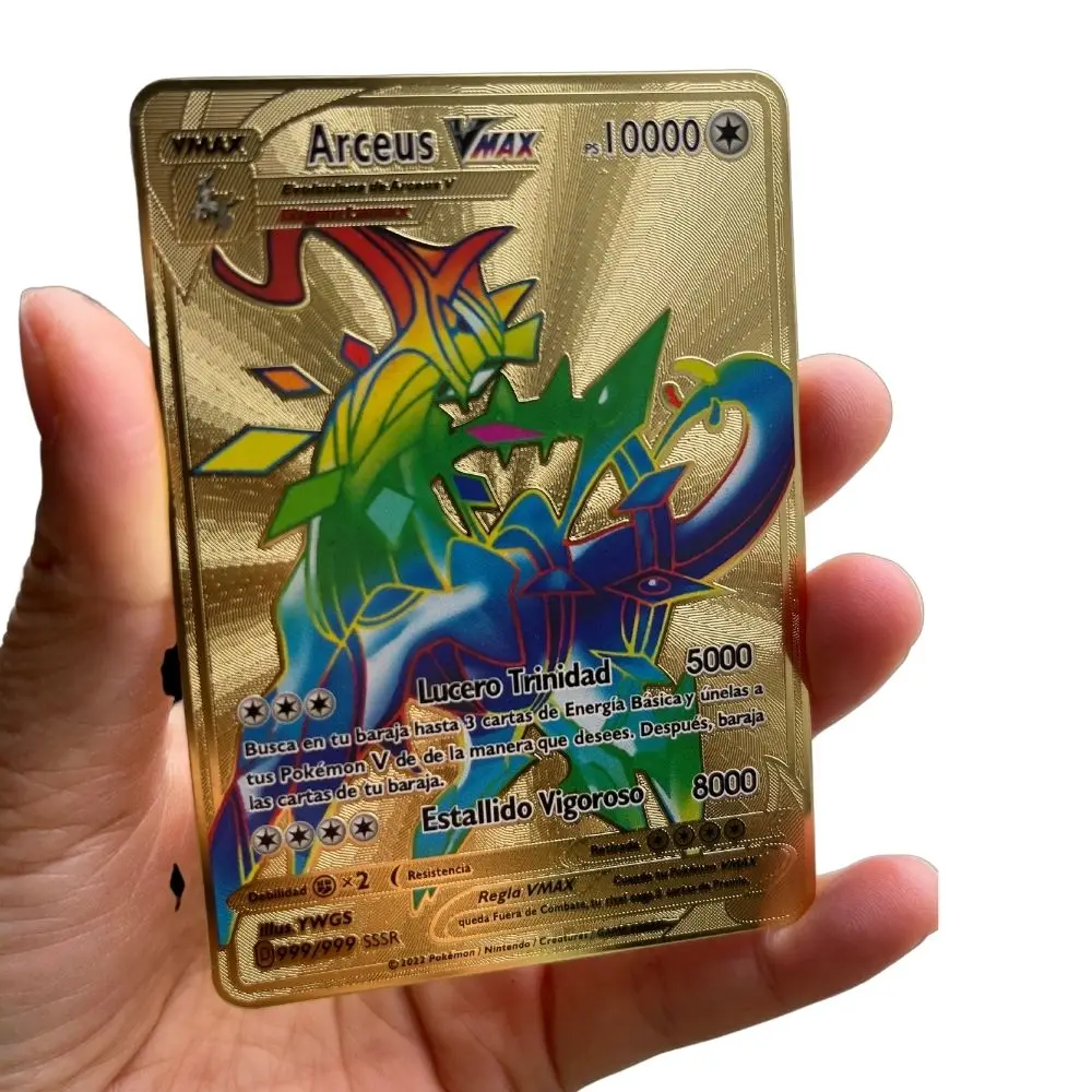 Carte Pokemon Spagnole Lettere Pokemon In Metallo Carte Di Ferro Pokemon Spagnole Mewtwo Pikachu Gx Charizard Vmax Cartas Pokragon Vmax
