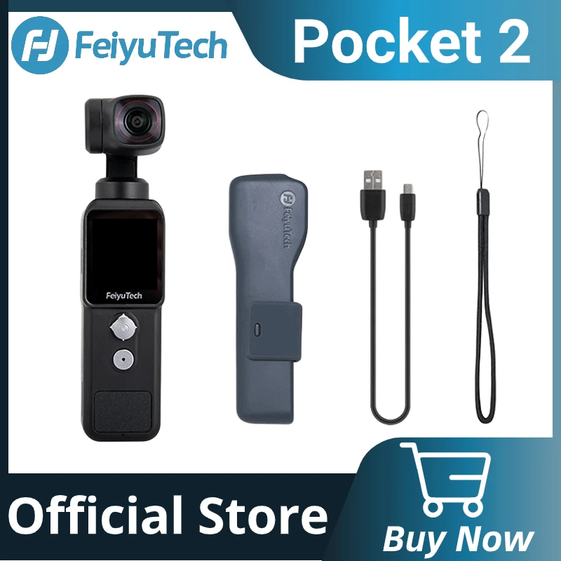 Feiyutech Feiyu Pocket 2 Palmare 3-Axis Gimbal Stabilizzato 4K Videocamera Con Microfono 130 ° View 12Mp Photo 4X Zoom