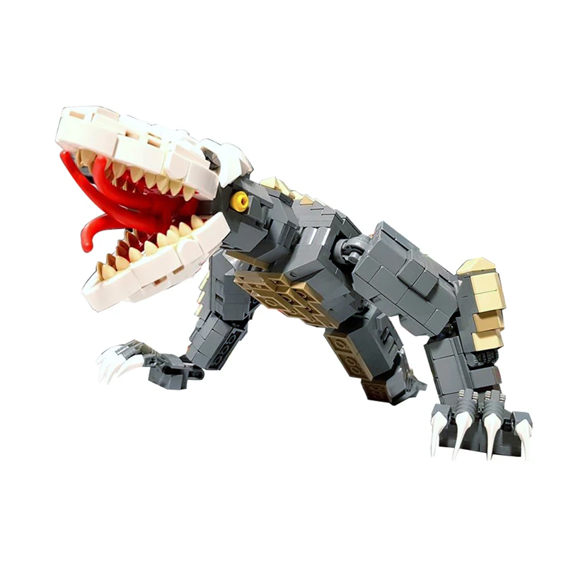 Gobricks Moc Big Gecko Monster Kong Skull Building Blocks Rettile Kaijus Skull Crawlers Island Educational Kids Birthday Toys