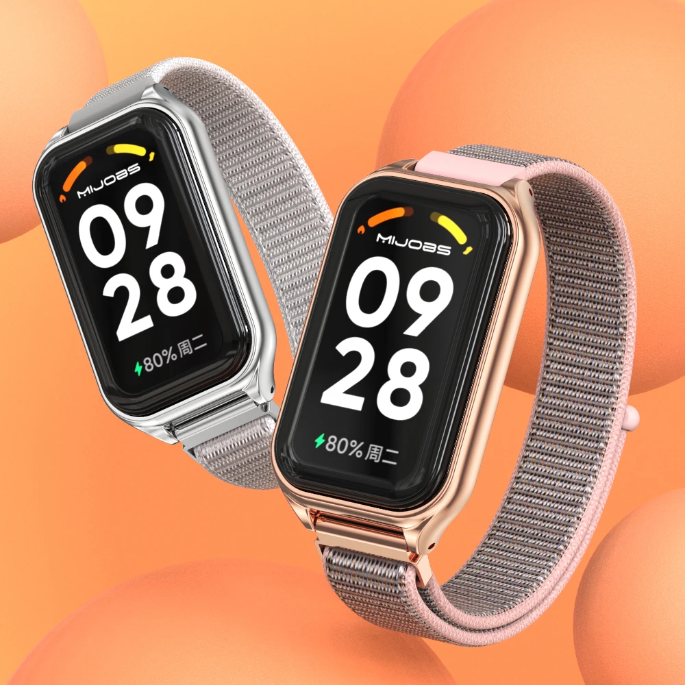 Cinturino Per Xiaomi Smart Band 8 Active Bracciale Mi Band 8 Active Global Version Nylon Loop Watch Band Miband 8 Active Wristband