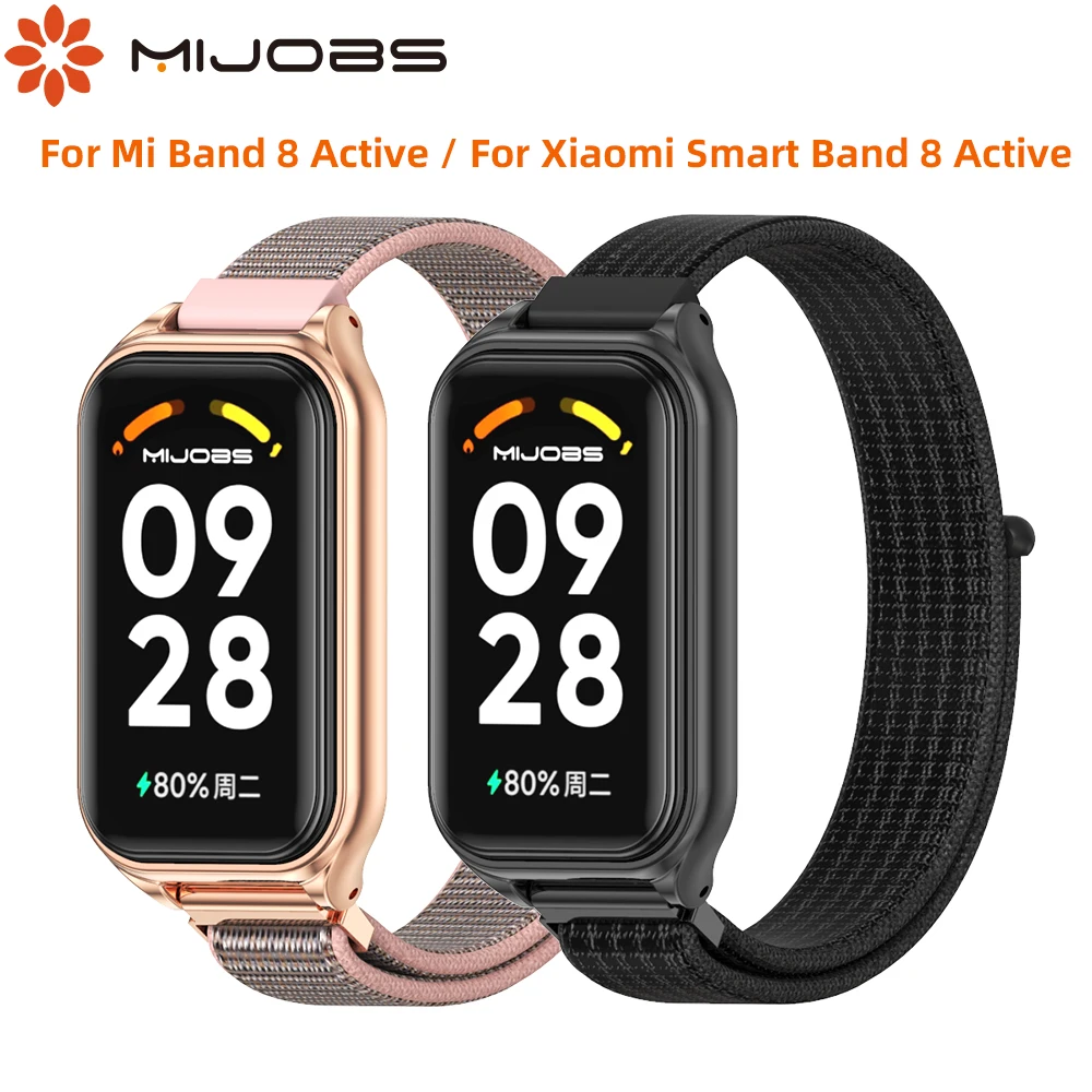 Cinturino Per Xiaomi Smart Band 8 Active Bracciale Mi Band 8 Active Global Version Nylon Loop Watch Band Miband 8 Active Wristband