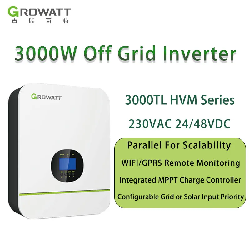 Growatt 3Kw Mppt Контроллер 3000W 3Kva Inversores Solares Inverter Solare Telecomandato