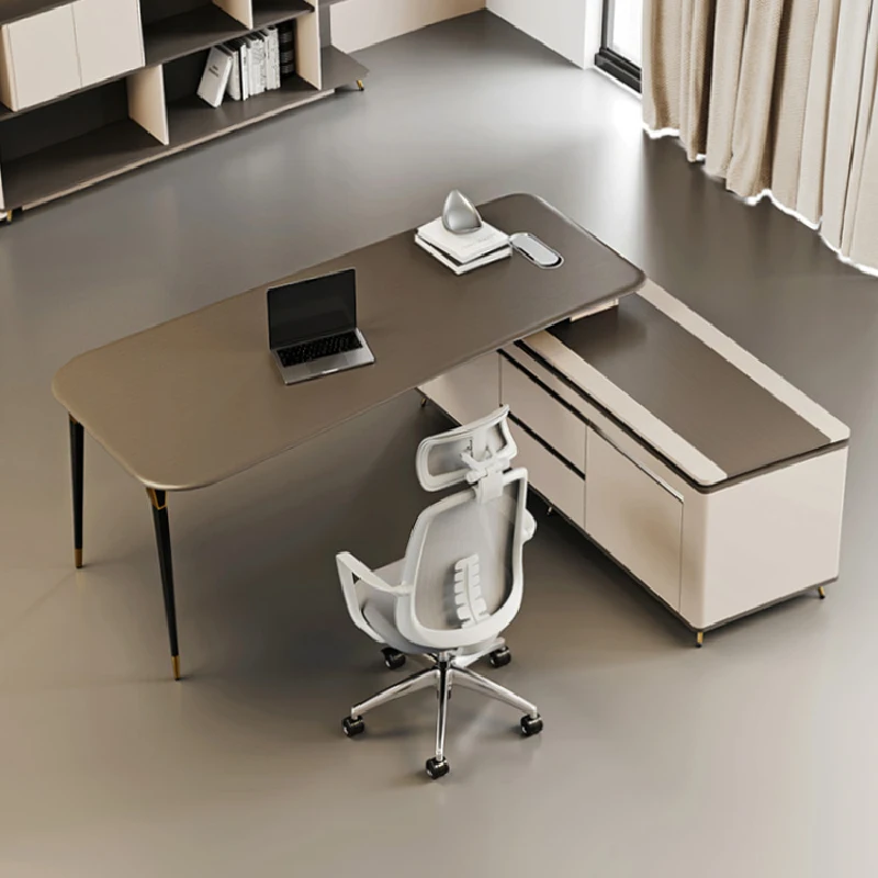 Conferenza Executive Desk Computer Altezza Bianco Moderno Lusso Estetico Angolo Scrivania Organizer Mesas De Computador Mobili