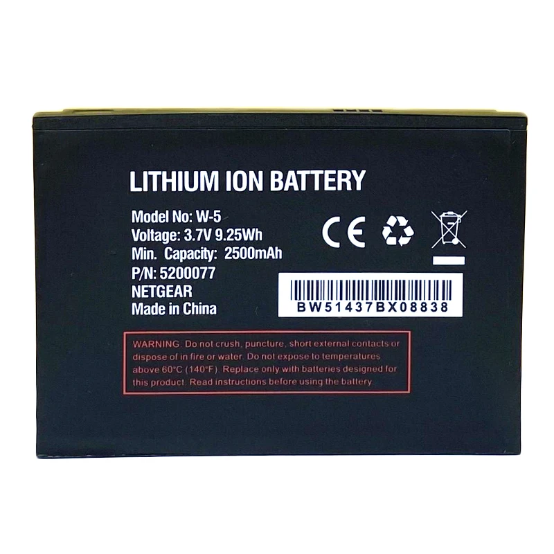 Batteria 2500Mah W5 W-5 5200077 Per Batteria Router Wireless Netgear Aircard 770S 771S 790S 782S Sierra