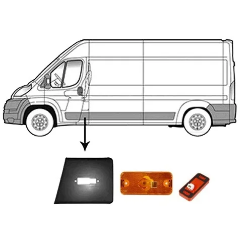 Banda Ghepardo A Parete Laterale E Segnale A Specchio Sinistro Boxer-Jumper-Ducato 2006- 8547.W5 & 6303.A1-6303.A0