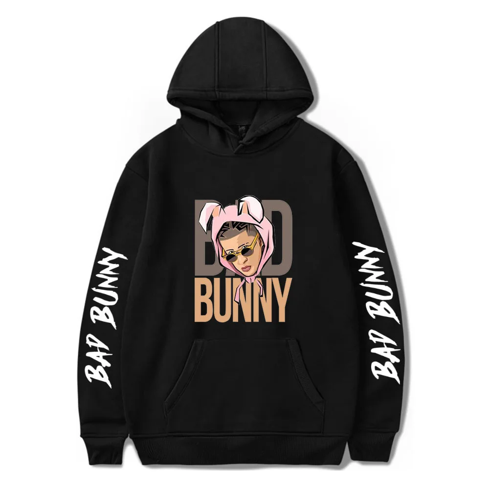 Singer Bad Bunny Felpe Uomo/Donna Harajuku Felpe Rapper Hip Hop Pullover Con Cappuccio Felpe Uomo/Donna Streetwear