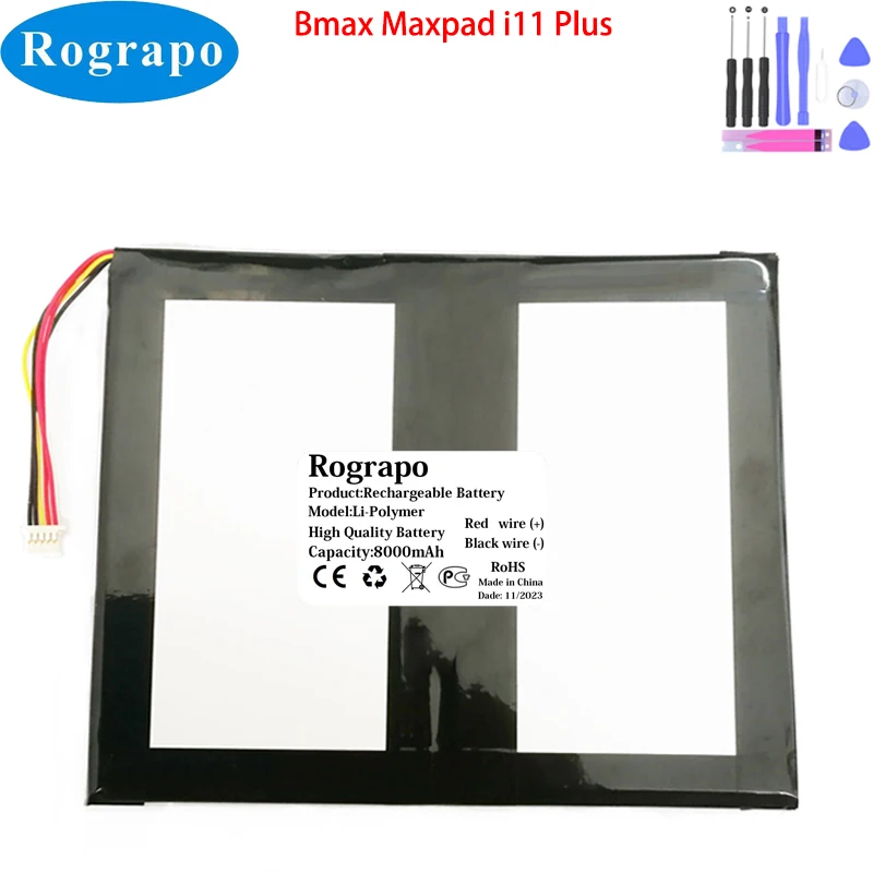 Nuova Batteria Per Tablet Pc 3.8V 8000Mah Per Bmax Maxpad I11 Plus 4G + Strumenti Gratuiti