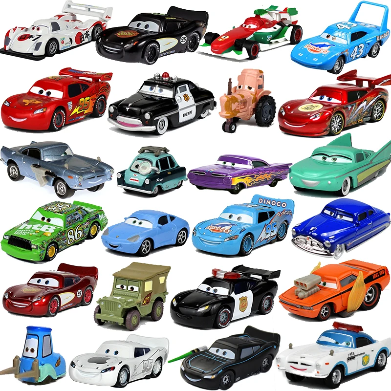 Auto Disney Pixar Cars 2 3 Toy Lightning Mcqueen Mater Sheriff Alloy Metal Model Car 1:55 Giocattoli In Metallo Veicoli Ragazzo Regali Per Bambini