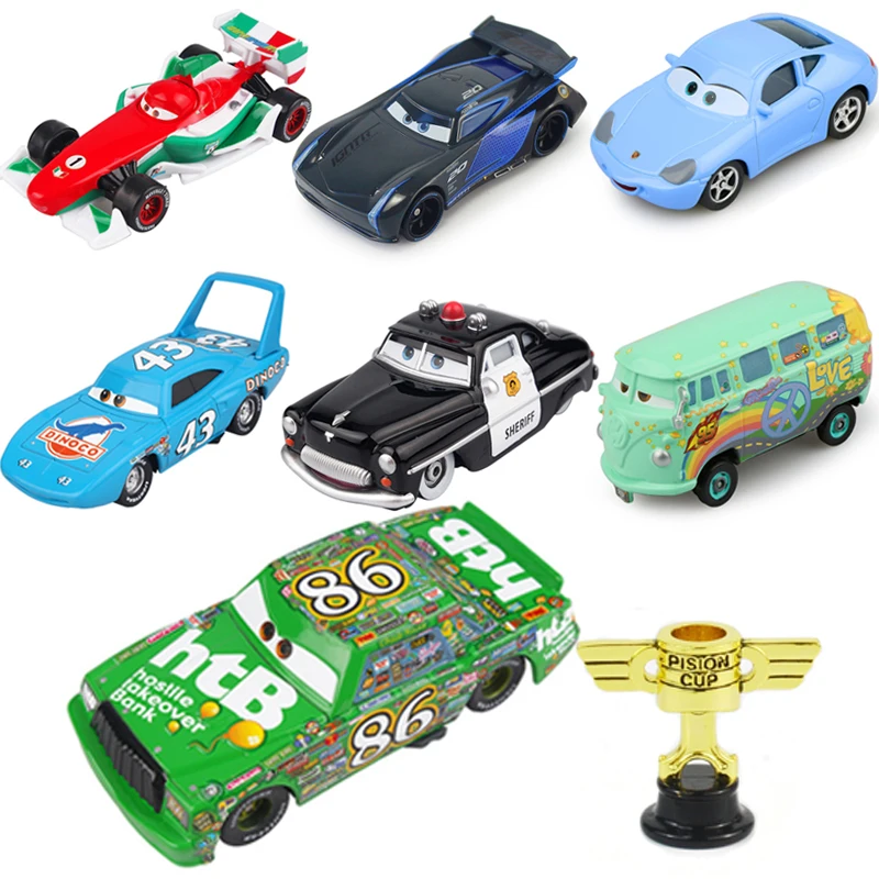 Disney Pixar Cars 2 Saetta Mcqueen Mater Pulcino Hicks Pistion Cup Mcqueen 1:55 Diecast Vehicle Giocattoli In Metallo Regalo Natale Ragazzo