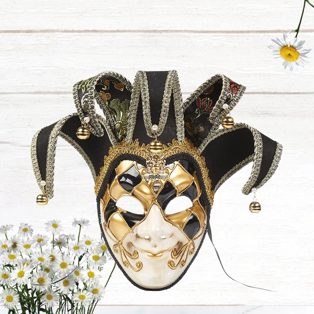 Toyvian Jester Mask Full Face Veneziane Women Masquerade Cosplay Costume Prop Carnival Venice Italia Halloween Maskaraid
