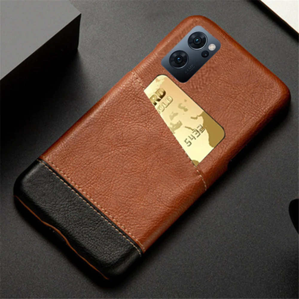 Per Oppo Find X5 Lite Custodia Cover Oppo Find X5 Lite Card Slot Holder Mixed Splice Pu Leather Cover Per Oppo Find X5 Lite Fundas