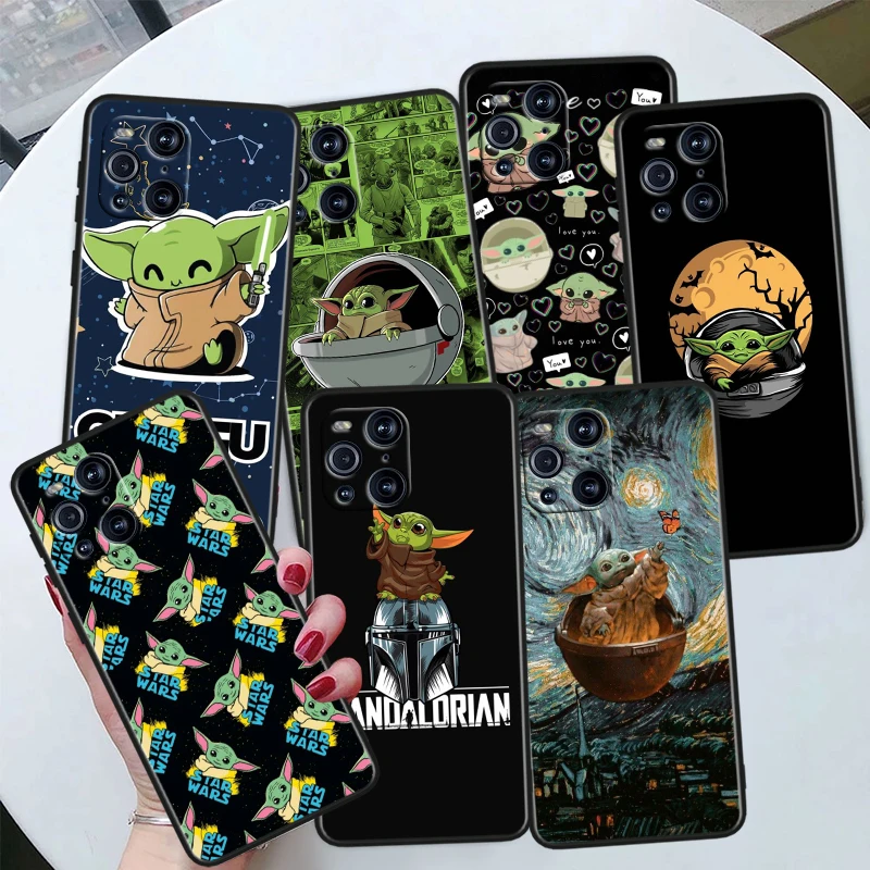 Disney Yoda Baby Cute For Oppo Find X6 X5 X3 X2 F21S F21 Pro Lite Neo Black Silicone Fundas Soft Cover Capa Phone Case