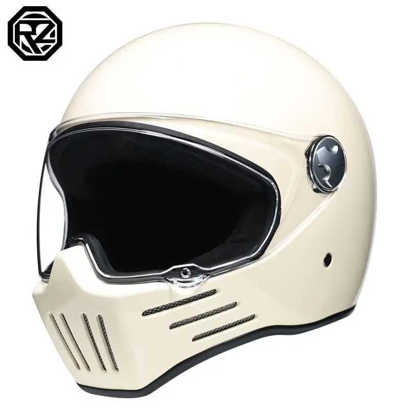 Vintage Racer Full Face Motocross Racing Casco Moto Retro Dot Approvato Capacete Jet Helm Moto Casco De Moto
