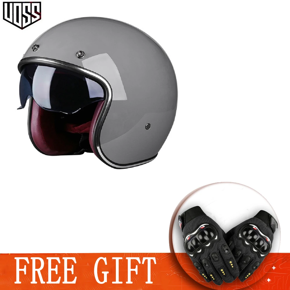 Casco Moto Vintage Moto Racing Cascos Moto Open Face 3/4 Jet Cafe Racer Cascos Para Moto Jet Casque Retro Kask Helm