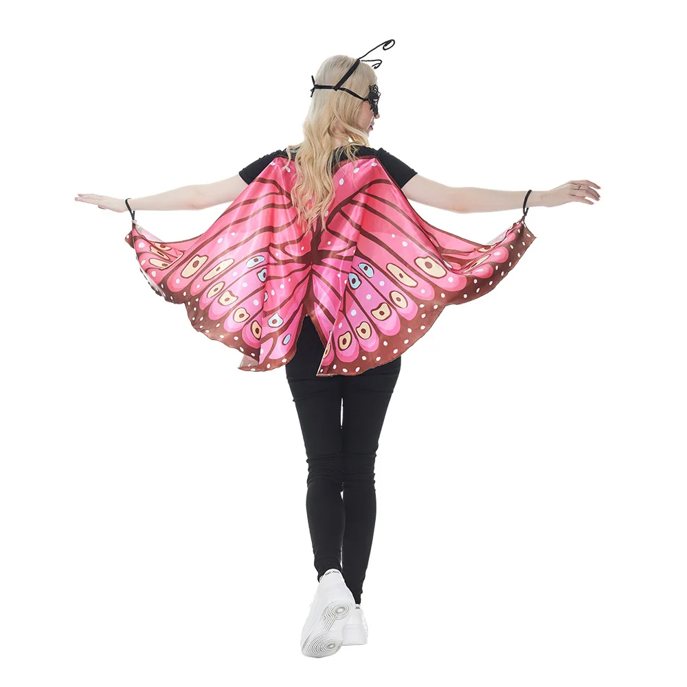 Halloween Butterfly Cape Cosplay Costume Animale Scialle Rosa Rosso Cosplay Outfit Dress Attività Vestito Per Uomo Donna Danza