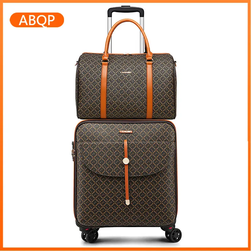 Valigia Da Viaggio In Pvc Abqp Con Borsa Da 20 Pollici Set Di Valigie Da Viaggio Trolley Da Donna In Pelle Con Borsa Per Cosmetici Maleta De Viaje