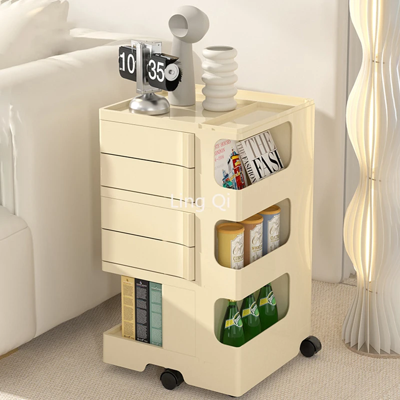 Carrelli Portaoggetti Di Design Per La Casa Plastica Bianca Per Il Trucco Generi Alimentari Carrello Carino Apartmen Utility Muslimate Living Room Fur