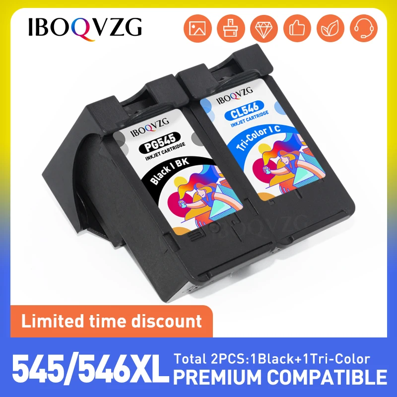 Cartuccia Di Inchiostro Muslimex Pg 545 Cl 546 545Xl 546Xl Per Canon Pg-545 Cl-546 Pg 545 Xl Cartucce Di Inchiostro Pixma Mg3050 2550 2450 2550S