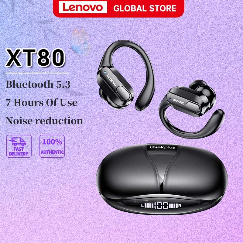 Nuovo 2023 Originale Thinkplus Xt80 Sport Auricolari Bluetooth Auricolari Senza Fili Cancello Del Rumore Hook Auricolare Con Mic Hifi Stereo Senza Fil