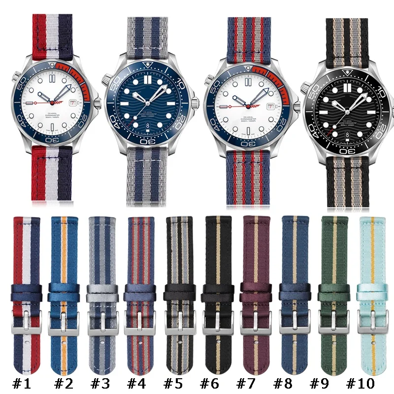 Cinturino In Nylon Superiore Per Seiko No.5 Tudor Casio Omega Watch 18Mm 20Mm 22Mm 24Mm Cinturino In Tela Sport Smart Watch Strap Bracciale