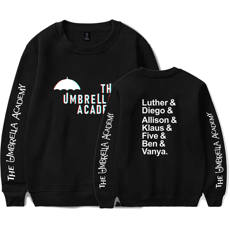 Nuova Stampa The Umbrella Academy Felpe Con Cappuccio Super Hero Pullover O-Collo Felpa Con Cappuccio Harajuku Uomo Donna Felpe Senza Cappuccio Manica