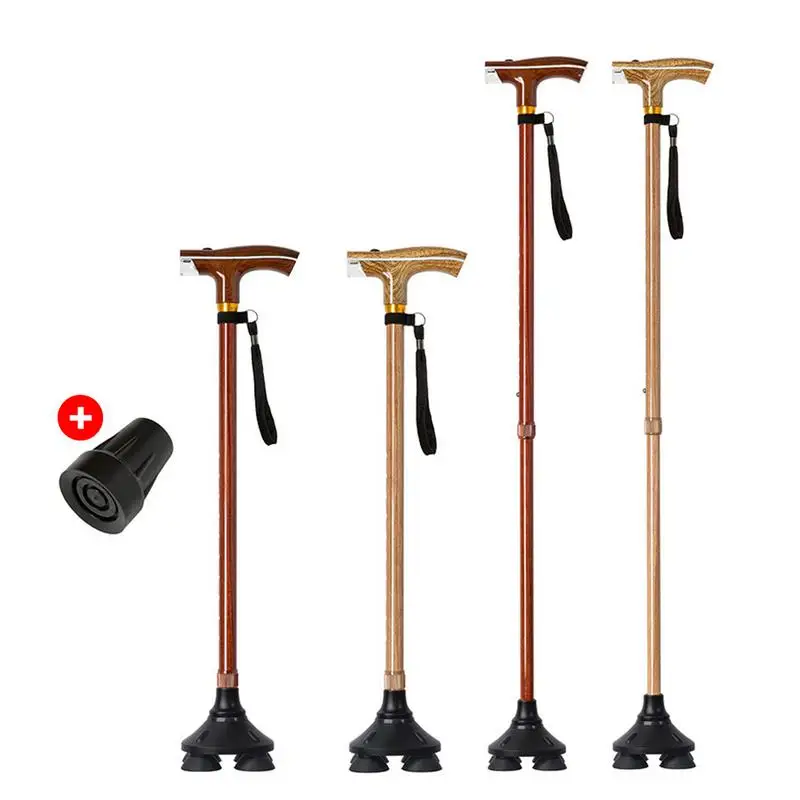 Bastone Di Illuminazione Illuminato Retrattile Per Anziani Stampelle Per Anziani Sicure Per Esterni Bastoncini Da Passeggio A T Antiscivolo Con Venatu