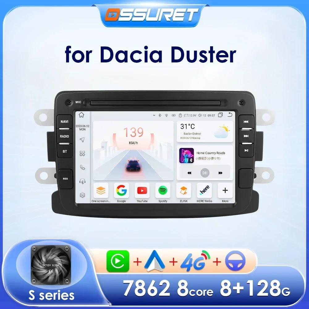 Autoradio Android Per Dacia Duster Logan Sandero Renault Captur Symbol Dokker Carplay Car Stereo Multimedia Audio Player Wifi