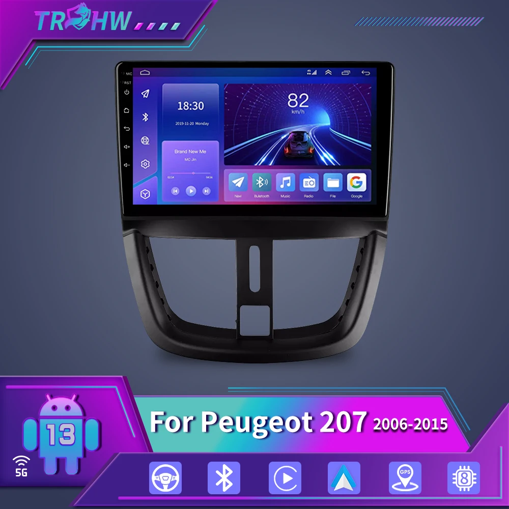 Per Peugeot 207 Cc 207Cc 2006 - 2015 Lettore Video Multimediale Per Autoradio Dsp Rds Stereo Autoradio Android 13