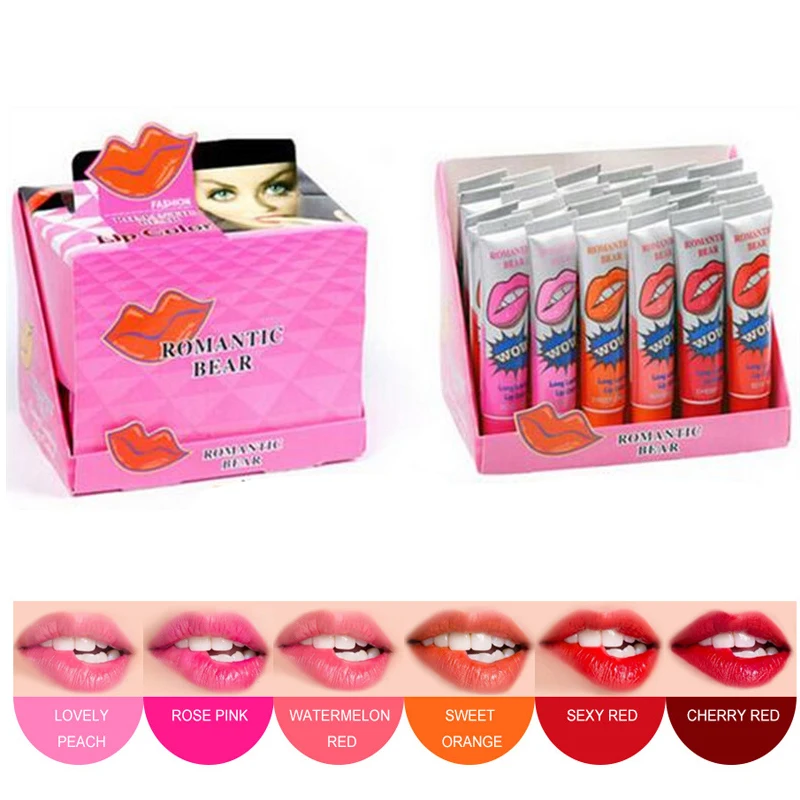 Set Di Rossetti Wow All'Ingrosso Staccare Il Tatuaggio Sexy Labiales Gloss Tint Romantico Bellezza Trucco Rossetto Liquido Cura Delle Labbra Duratura