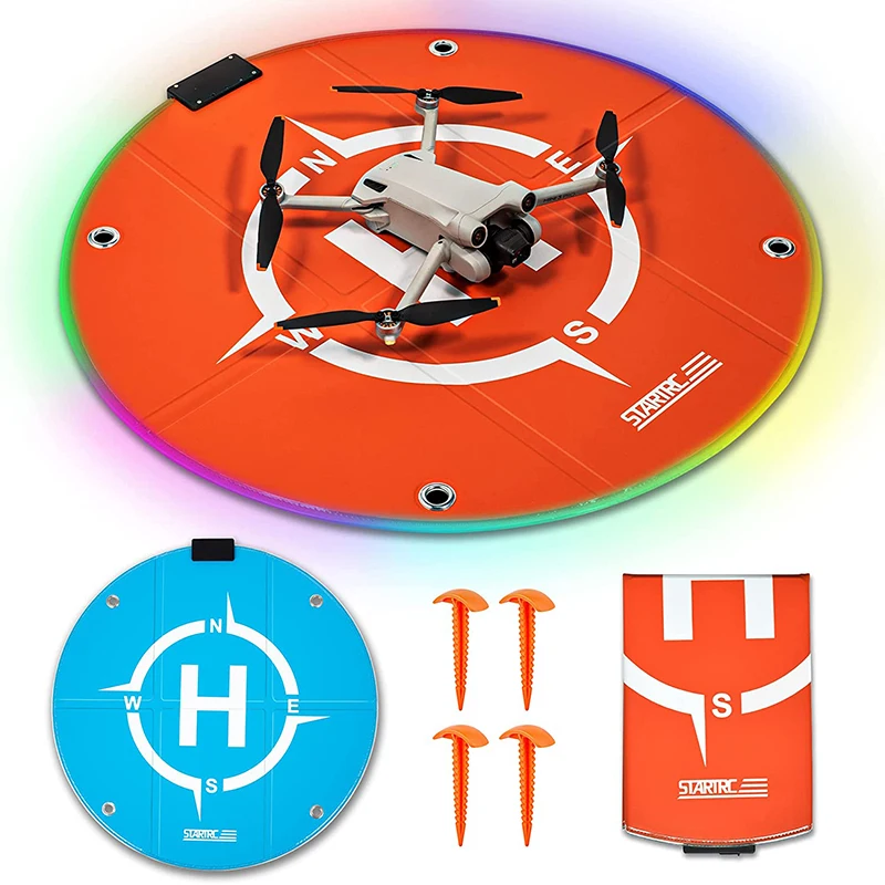 Per Dji Mavic 3/2/Air 2S/Mini 3Pro/Fpv/Avata Drone Landing Mat Pieghevole 55Cm Led Light Luminoso Parcheggio Grembiule Accessori
