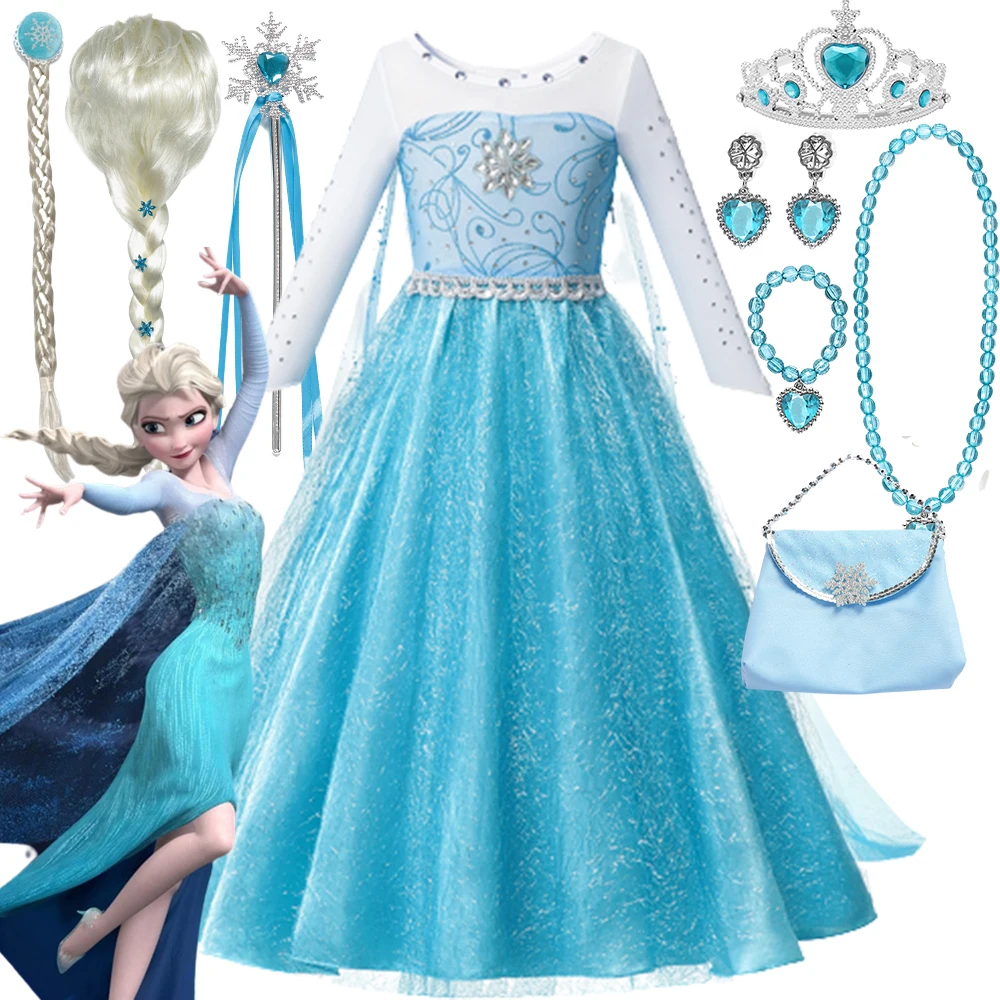 Natale Elsa Abiti Da Principessa Vestiti Per Bambini Vestito Da Ragazza Fancy Queen Elsa Costume Elsa Party Dress Snow Queen Disney Vestido 2023