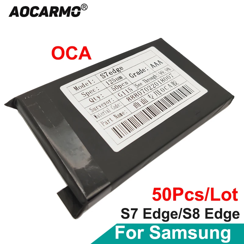 Aocarmo 50 Pz/Lotto Per Samsung Galaxy S7 Bordo/S8 Bordo Schermo Lcd Digitalizzatore Oca Colla Vetro Ricondizionato Oca 125Um Micron