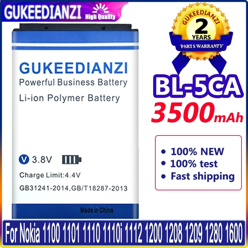 Gukeedianzi Batteria 3500Mah Bl-5Ca Per Nokia C2-01 C2-02 C2-03 C2-06 X2-01 5130 Xpressusic 6230I 1108 1110 1112 1116 120