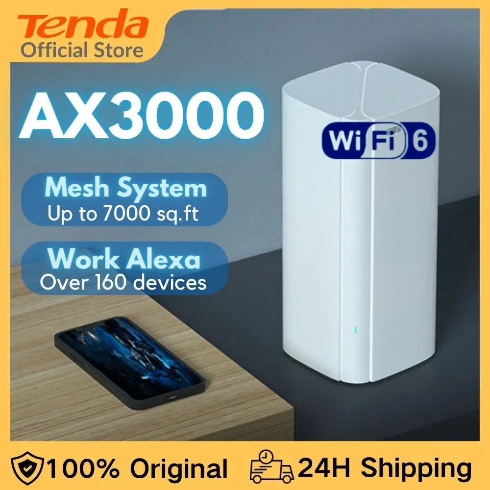 Wifi 6 Ax3000 Mesh Router Tenda Wifi Router 2.4G 5Ghz Full Gigabit Router Tenda Ac1200 Mesh System Router Wifi Range Extender