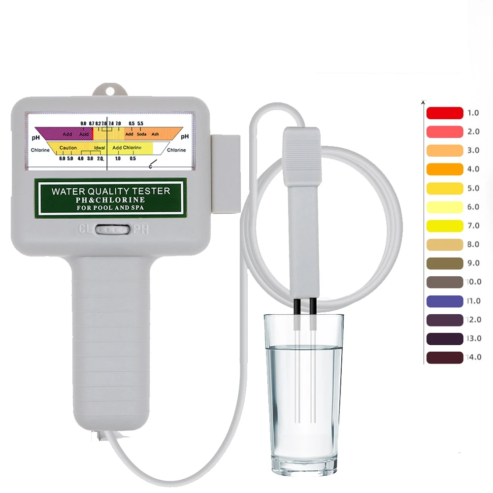 2 In 1 Tester Per Misuratore Di Cloro Ph Per Piscina Dispositivo Portatile Per Test Di Qualità Dell'Acqua Per Tester Di Cloro Per Acqua Termale Per Pi