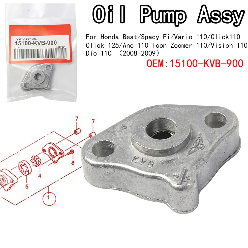 Gruppo Pompa Olio Per Beat Spacy Fi/Vario 110/Click 125/Anc 110/Zoomer 110/Dio 110/Vision 110