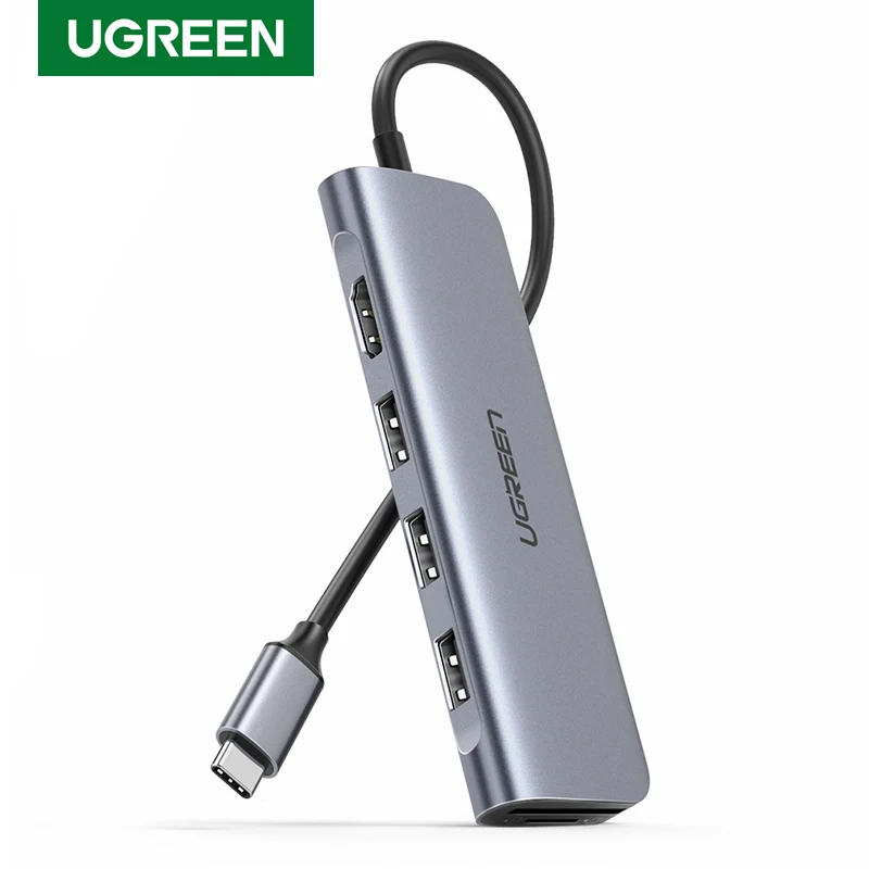 Ugreen Portable 6 In1 Mac Type C 4K Usb 3.0 Hub Reader Dock Station Per Samsung Macbook Pro Dell Chrome Laptop Usb C Docking Hub